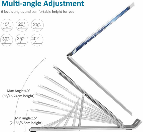 Imagen 8 de 10 de Base Soporte Para Portátil, Plegable Plata