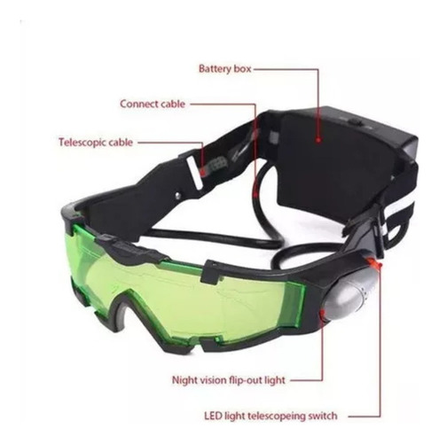 Óculos De Visão Noturna Led Com Lentes Coloridas E À Prova