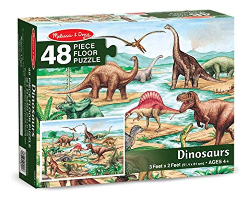 Melissa - Doug Dinosaurs Jumbo Jigsaw Puzzle De Piso (48 Pie