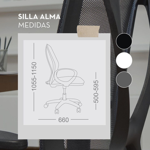 Imagen 7 de 10 de Sillón Ergonómico Alma Respaldo Mesh Homeoffice