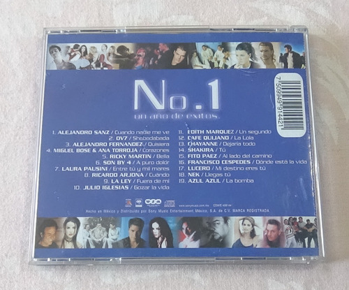 No. 1 Un Año De Exitos Cd Disco Compacto 2000 Sony Music (Usado)