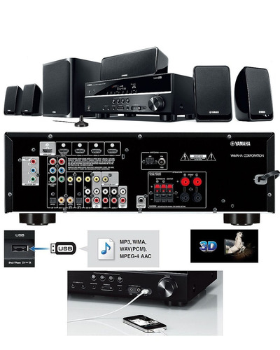 Imagem 2 de 2 de Home Theater 5.1 Yamaha Yht-2910 (receiver + Caixas) 600w 4k