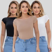 Comprar Tshirt Costas Nua Poliamida Combo 3 Peças Suplex Manga Curta