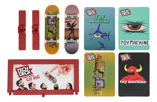 Tech Deck Skate Dedos Set 2 Patineta Toy Machine Obstáculo  