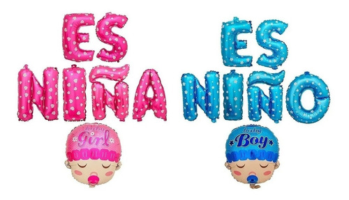 Globos Para Baby Shower Celeste Fiesta Bebé - Niño O Niña