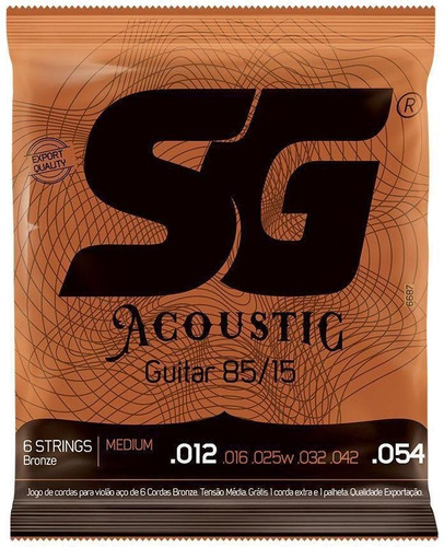 Imagem 2 de 2 de Encordoamento 0.11 P/ Violão Aço 85/15 Bronze Medium Sg 6687