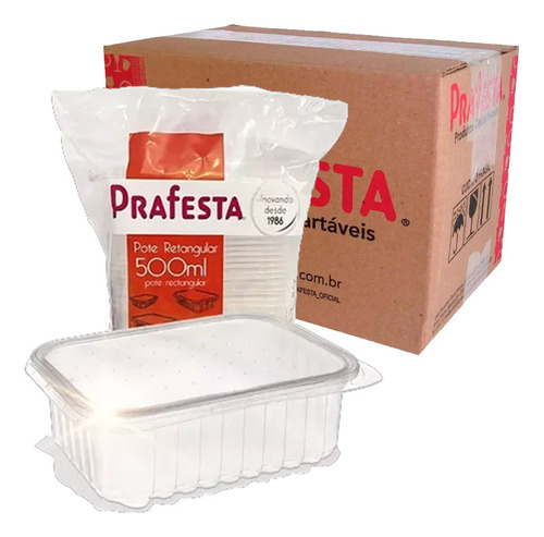 24 Potes Descartáveis 500ml Tampa Freezer Microondas Marmita