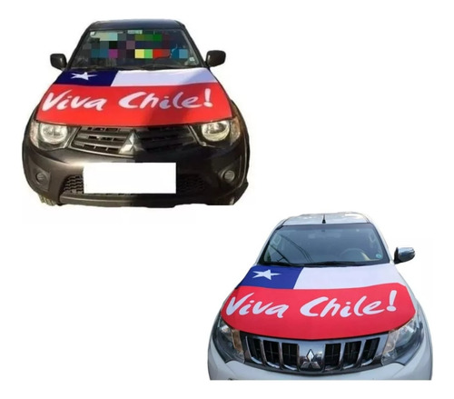 Bandera Chile Cubre Capot Autos 
