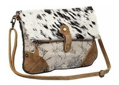 Myra Bag S1304 Bolsa De Lona Y Piel De Vaca Plegable