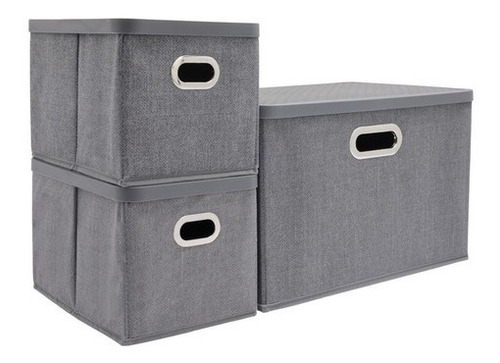 Set 3 Cajas Con Tapa Para Organizar Ropa Closet Juguetes 