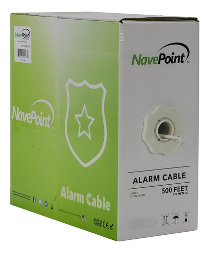 Navepoint Cable De Alarma Antirrobo De Seguridad 22/4 22awg.