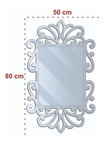 Espelho Decorativo Arabesco Acrílico 80x50 Cm -frete Grátis
