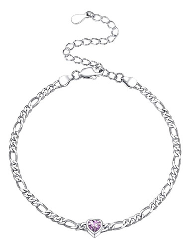 Prosilver Pulsera De Plata De Ley Con Piedra Natal De Noviem