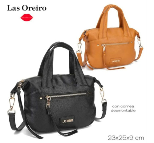 Cartera Eco Cuero Las Oreiro  Urbana Con Accesorios