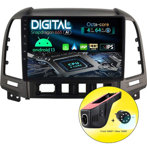 Radio Pantalla Android Hyundai Santa Fe 2006/12