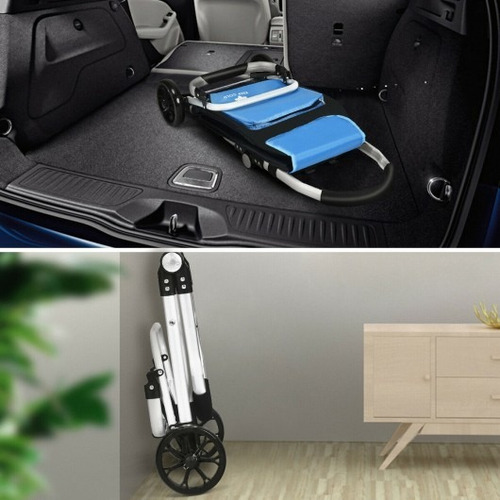 Carrito De Compras Plegable Con Bolsa Extraíble-azul