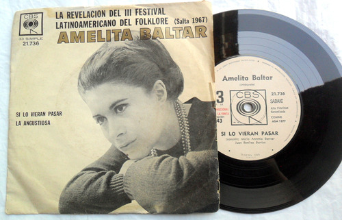 Amelita Baltar - Si Lo Vieran Pasar / La Angustiosa 1968 Ex