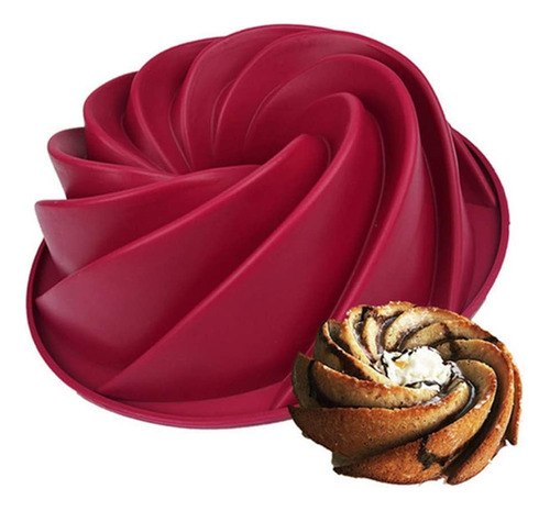 Molde Silicona Espiral Rehilete Roscas Gelatinas Repostería Color Sorpresa
