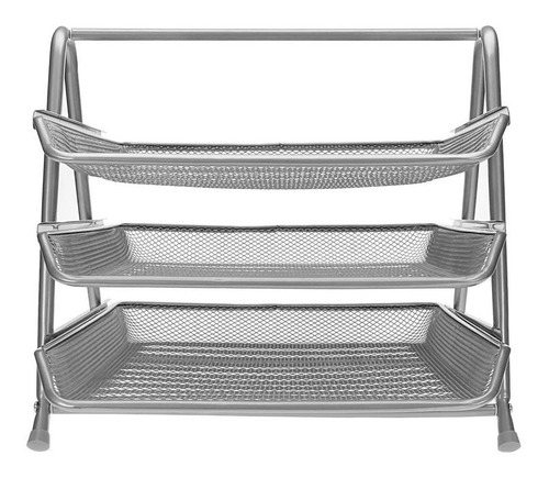 Charola De 3 Niveles De Malla Gris