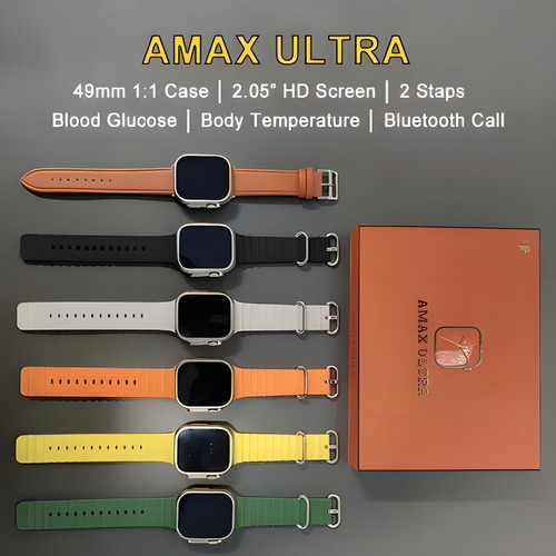 Smartwatch Amax Ultra 49mm Com Nfc Pulseira Extra - Branco