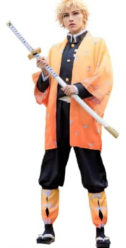 Zenitsu Cosplay Disfraz Hombre Zenitsu Agatsuma Kimono Anime