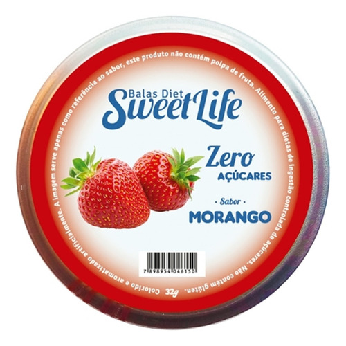 Bala Diet Morango Sweet Life 32g (display Com 6 Latas) Kit