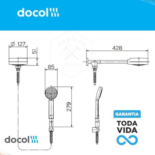 Kit 2 Ducha Technoshower Docol Com Desviador Aquec Solar/gás