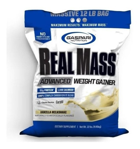 Proteina Gaspari Nutrition Real Mass Advance Ganador Peso 12 Sabor Vainilla