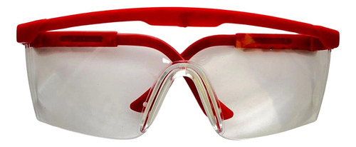 Lentes Protectores Para Laboratorio Uso Médico Goggles Cristal Transparente/rojo