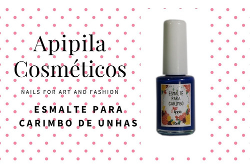 Esmalte Apipila Azul Para Carimbo De Unhas