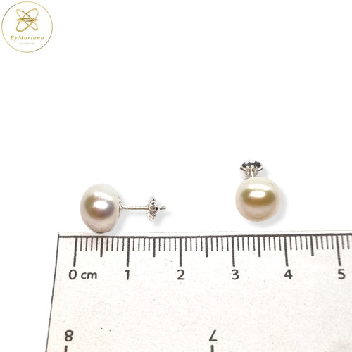 Aros Plata Perla Cultivada De Rio 9mm