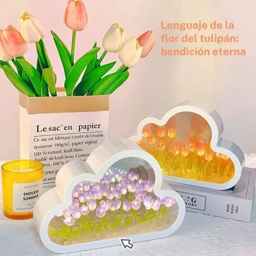 1 pieza de plástico Lámpara de escritorio , romántico DIY tulipán