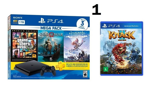 Sony Playstation 4 Slim 1tb Mega Pack: The Last Of Us Preto Onyx