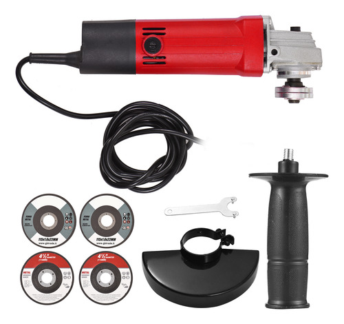 Amoladora Angular De 5 Pulgadas, Ruedas Rojas Power Us Rust,