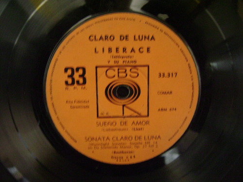 Liberace-claro De Luna-sonata-vinilo Simple-8 Puntos