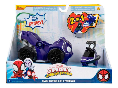 Vehículo Pantera Negra 2 En 1 Spidey.