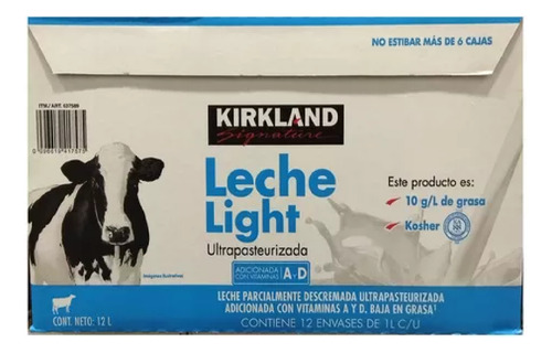Leche Ligth 12 Piezas 1 L C/u Kirkland