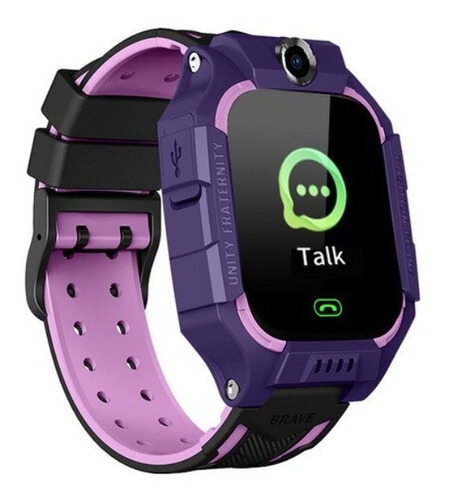 Relógio Infantil Smartwatch Q19 Sos - Recebe Faz Ligação Msg Cor da caixa Embalagem real Cor da pulseira Roxo Cor do bisel Roxo