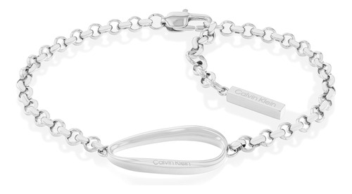 Brazalete De Cadena De Acero Inoxidable Para Mujer De Calvin