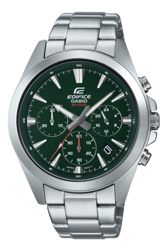 Edifice Efv 630d 3a Original Acero Cronografo Tablero Verde