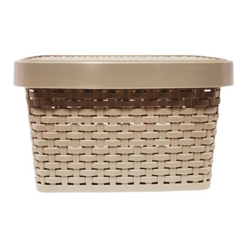 Caja Canasto Baño Dormitori0 Organizador  7lts Rattan Tapa 