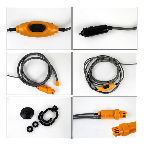 Herramienta De Lavado De Ducha Portátil De Coche Naranja 12v
