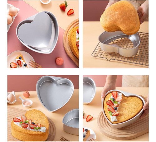 Piuqiupia 2pcs En Forma De Pastel En Forma De Corazón Con Fo