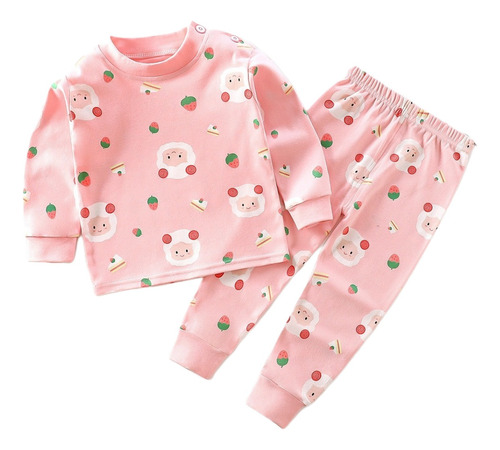 Set Pijamas Niños,cuello Redondo Larga Manga 100% Algodón