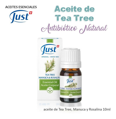 Imagen 2 de 7 de Aceite Esencial De Tea Tree 10ml Swiss Just Original