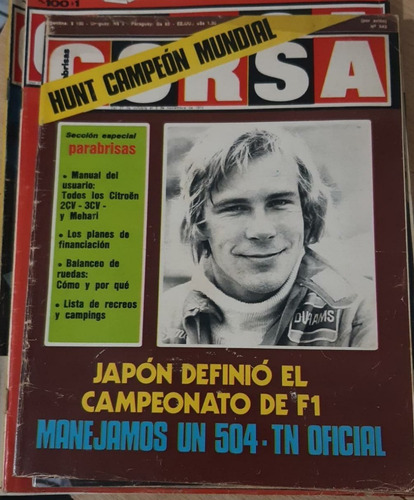 Revista Corsa Parabrisas 543 Noviembre 1976 Para Colección
