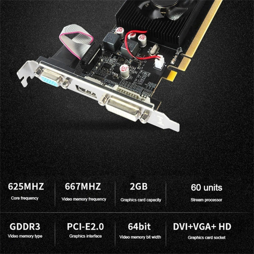 Imagen 4 de 5 de Tarjeta Grafica Amd Radeon Hd7450 2gb 64 Bits Gddr3