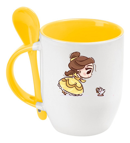 Taza Princesa Bella Disney Con Cuchara