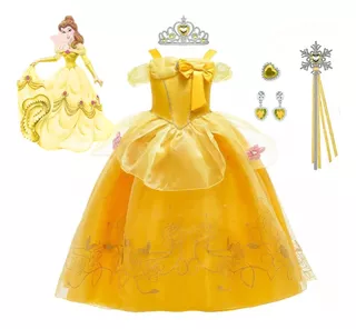 Princesa De Bella Vestido De Con Accesorios Para Niñas Disfraz Cosplay Beauty Y Beast Para Niños Fiesta Cumpleaños Carnaval Navidad Halloween