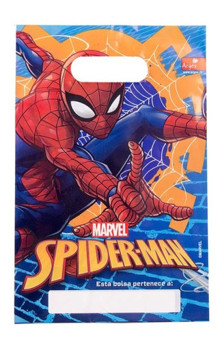 Bolsas Spiderman × 6 Para Cotillón Cumpleaños Fiestas 